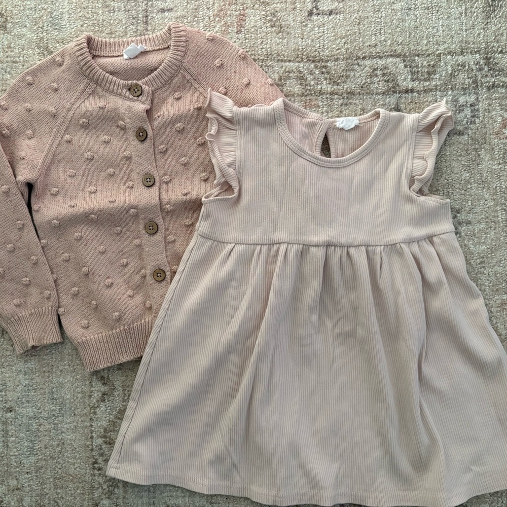 Jamie Kay Pink Kids Dress and Cardigan Set